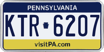 PA license plate KTR6207
