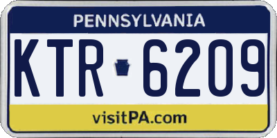 PA license plate KTR6209
