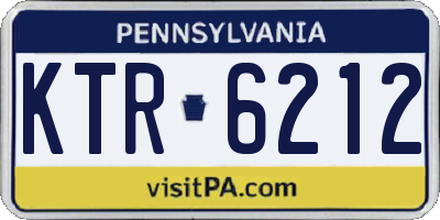 PA license plate KTR6212