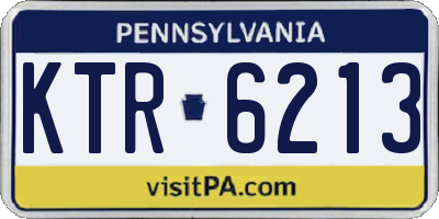 PA license plate KTR6213