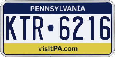 PA license plate KTR6216