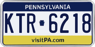 PA license plate KTR6218