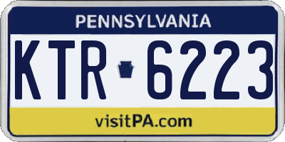 PA license plate KTR6223