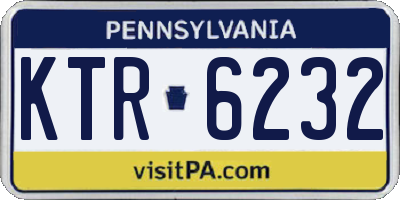PA license plate KTR6232