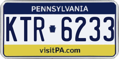 PA license plate KTR6233