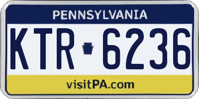 PA license plate KTR6236