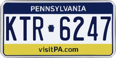 PA license plate KTR6247