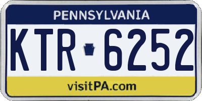 PA license plate KTR6252