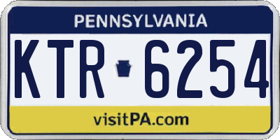 PA license plate KTR6254