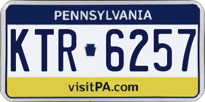 PA license plate KTR6257