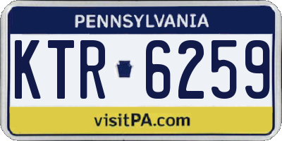 PA license plate KTR6259