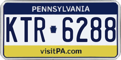 PA license plate KTR6288