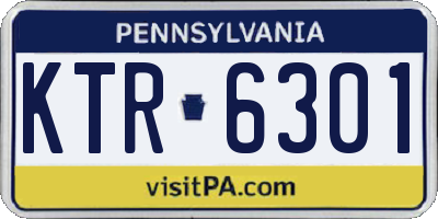 PA license plate KTR6301