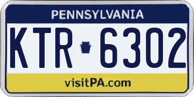 PA license plate KTR6302