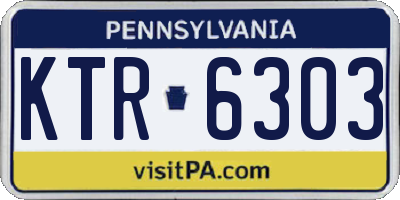 PA license plate KTR6303