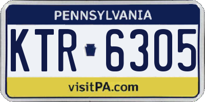 PA license plate KTR6305