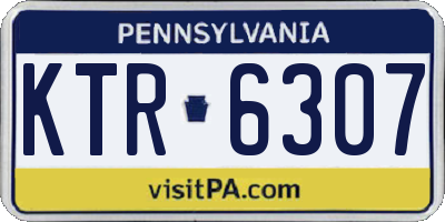 PA license plate KTR6307