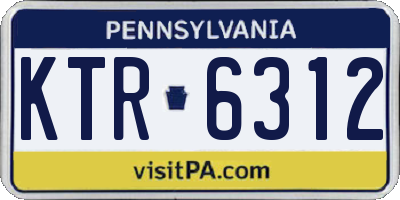 PA license plate KTR6312