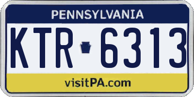 PA license plate KTR6313