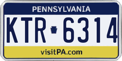 PA license plate KTR6314