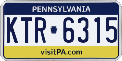 PA license plate KTR6315