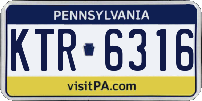 PA license plate KTR6316