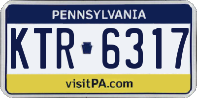 PA license plate KTR6317