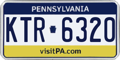 PA license plate KTR6320