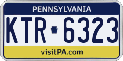 PA license plate KTR6323