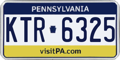PA license plate KTR6325