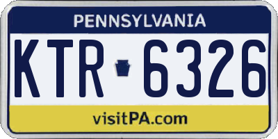 PA license plate KTR6326