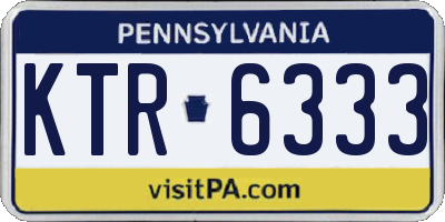 PA license plate KTR6333