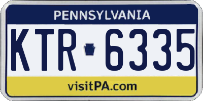 PA license plate KTR6335