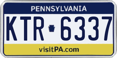PA license plate KTR6337