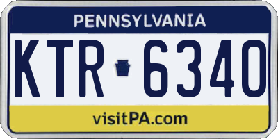 PA license plate KTR6340