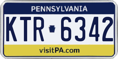 PA license plate KTR6342