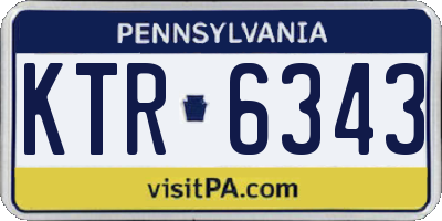 PA license plate KTR6343