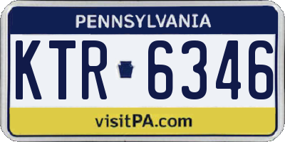 PA license plate KTR6346