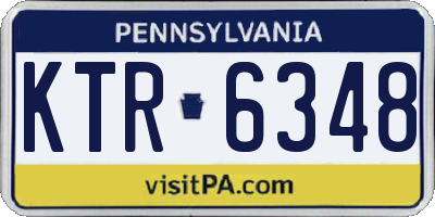 PA license plate KTR6348