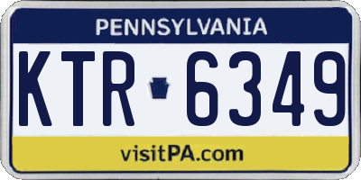 PA license plate KTR6349