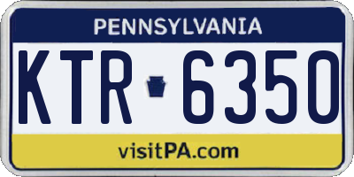 PA license plate KTR6350
