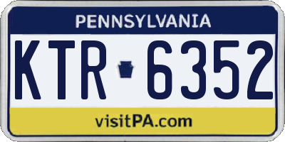 PA license plate KTR6352