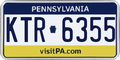PA license plate KTR6355
