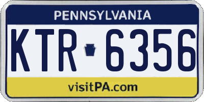 PA license plate KTR6356