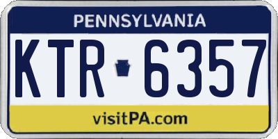 PA license plate KTR6357