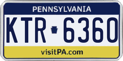 PA license plate KTR6360