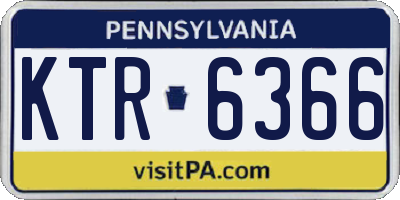 PA license plate KTR6366