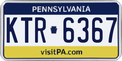 PA license plate KTR6367