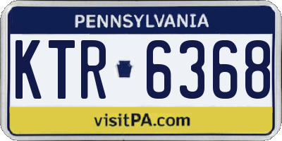 PA license plate KTR6368