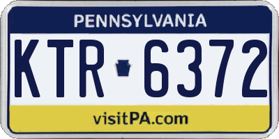 PA license plate KTR6372